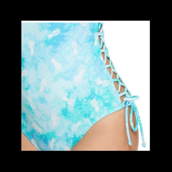 NWT‎ $59 Arizona Jean Co Side Cut Out Pineapple One Piece Swimsuit [ SZ M ] - Picture 2 of 12